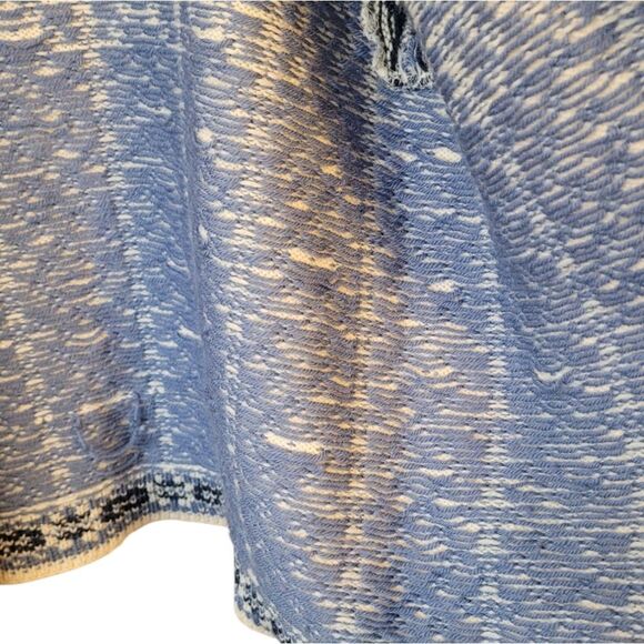 Dale of Norway Blue and White Fair Isle Button Front Pure Wool Sweater Size L - Picture 9 of 9